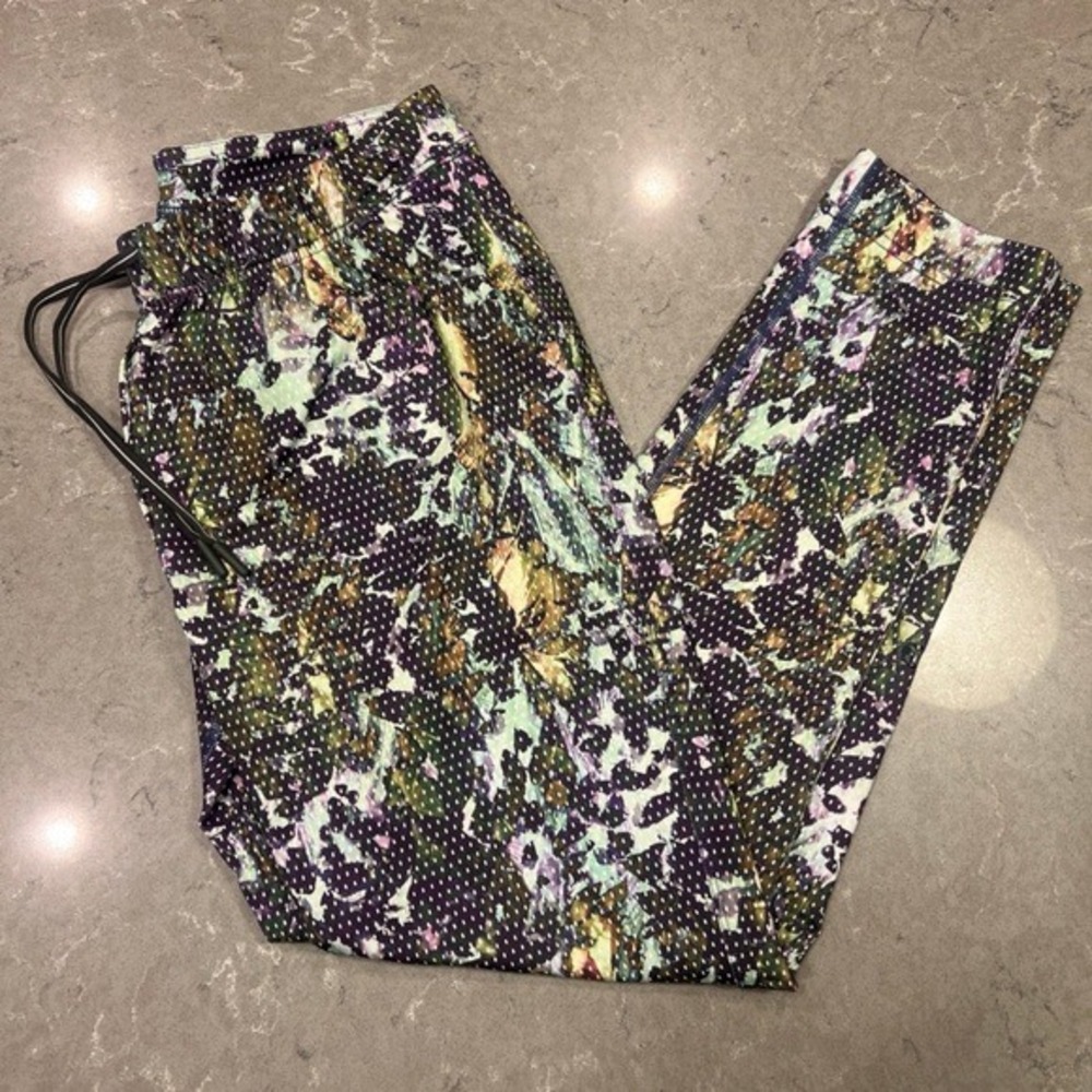 Lululemon Womens Size 2 Jogger Pants Multi-Color Abstract Floral Polka Dot Print